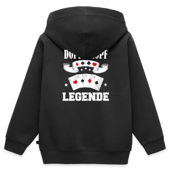 Doppelkopf Schafkopf Kartenspiel Stammtisch - Kinder Premium Organic Zip Hoodie - Schwarz - Hinten - AI Model Kid Male (0cm)