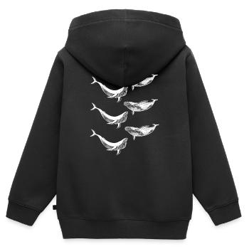 Wale - Kinder Premium Organic Zip Hoodie - Schwarz - Hinten - AI Model Kid Male (0cm)