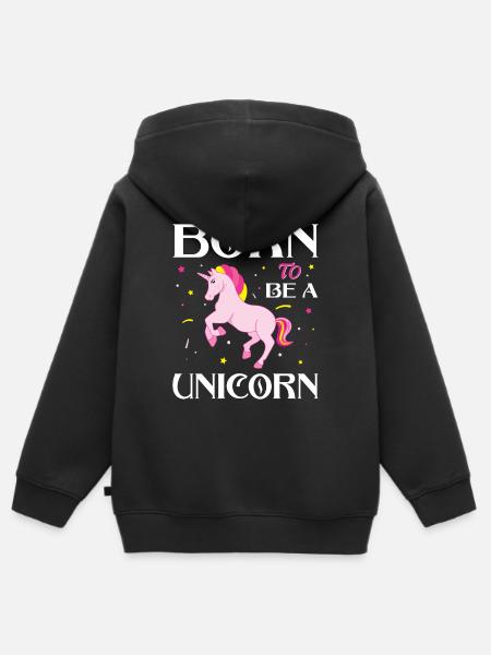 Einhorn Einhörner magisches Einhorn - Premium børne zip-hættetrøje økologisk - sort
