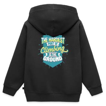 Klettern Kletterer - Kinder Premium Organic Zip Hoodie - Schwarz - Hinten - AI Model Kid Male (0cm)