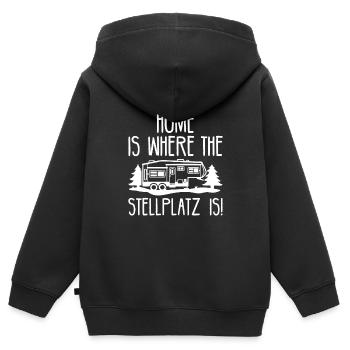 home is where the pitch is - Kids Premium Organic Zip-up Hoodie - black - Back - AI Model Kid Male (0cm)