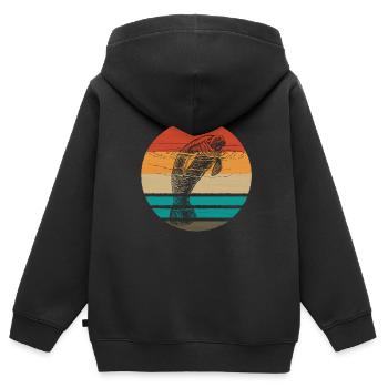 Seekuh - Kinder Premium Organic Zip Hoodie - Schwarz - Hinten - AI Model Kid Male (0cm)