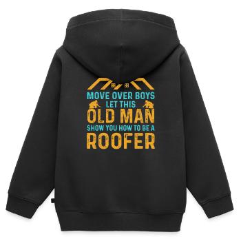 Roofers - Kids Premium Organic Zip-up Hoodie - black - Back - AI Model Kid Male (0cm)