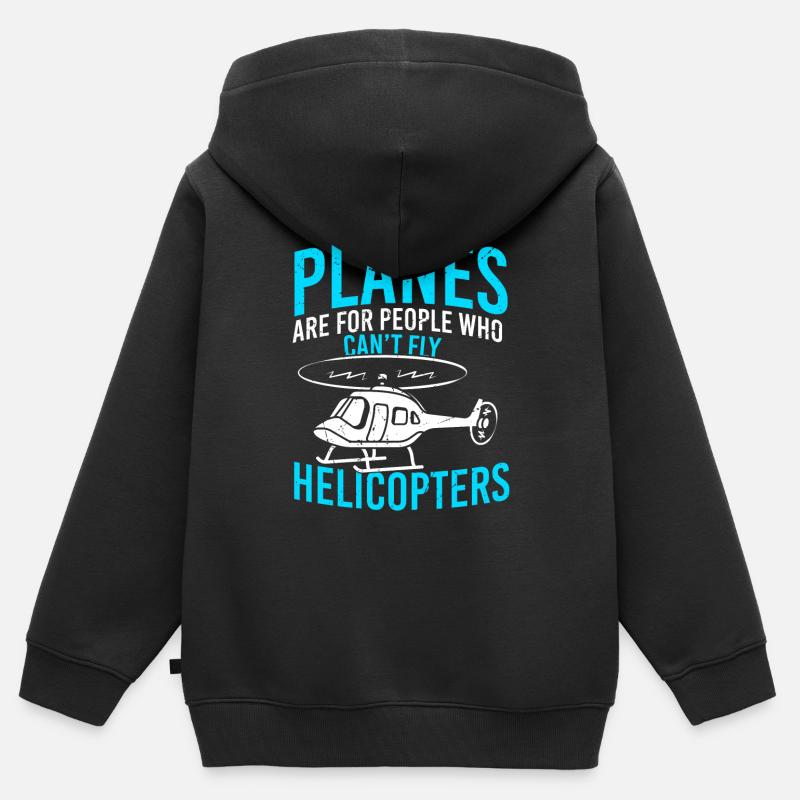 Hubschrauber - Kinder Premium Organic Zip Hoodie - Schwarz