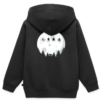 Spinnen - Kinder Premium Organic Zip Hoodie - Schwarz - Hinten - AI Model Kid Male (0cm)