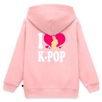 K-Pop - Kinder Premium Organic Zip Hoodie - Rosa - Hinten - AI Model Kid Female (0cm)