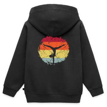 Sport Gymnastik - Kinder Premium Organic Zip Hoodie - Schwarz - Hinten - AI Model Kid Male (0cm)