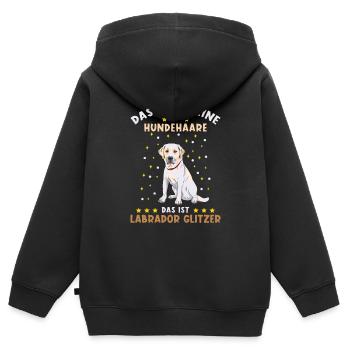 Labrador Glitzer - Kinder Premium Organic Zip Hoodie - Schwarz - Hinten - AI Model Kid Male (0cm)