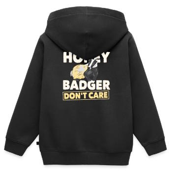 Honigdachs - Kinder Premium Organic Zip Hoodie - Schwarz - Hinten - AI Model Kid Male (0cm)