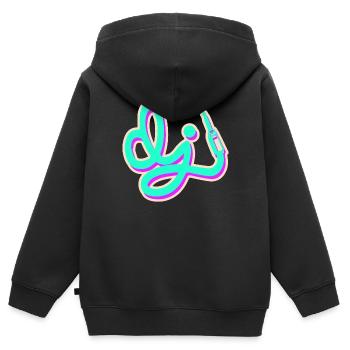 DJ Music Disk Jockey - Kids Premium Organic Zip-up Hoodie - black - Back - AI Model Kid Male (0cm)