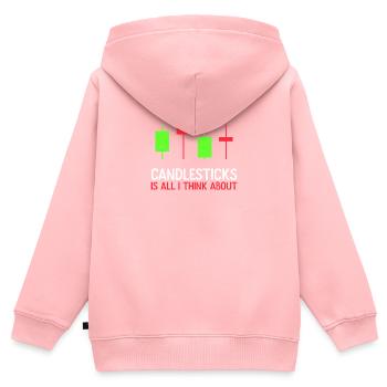 Aktienhandel denken über Candlesticks Geschenk - Kinder Premium Organic Zip Hoodie - Rosa - Hinten - AI Model Kid Female (0cm)