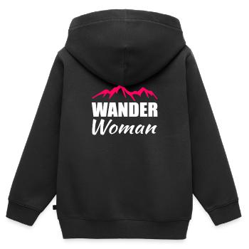 Wander Woman Wandern - Kinder Premium Organic Zip Hoodie - Schwarz - Hinten - AI Model Kid Male (0cm)