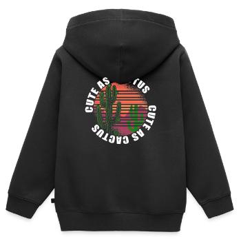 süß wie Kaktus Kaktusblume Cactus Spruch - Kinder Premium Organic Zip Hoodie - Schwarz - Hinten - AI Model Kid Male (0cm)