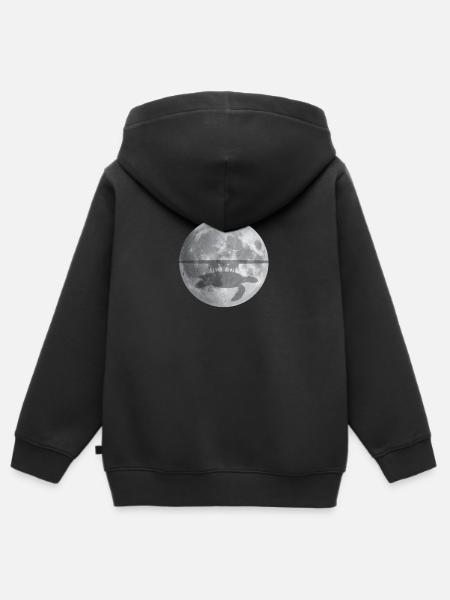 Flat Earth théorie éléphant tortue - Sweat Premium à capuche zippé enfant bio - noir