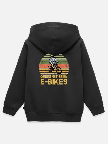 E-Bikes - Kinder Premium Organic Zip Hoodie - Schwarz