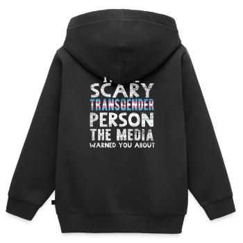 Transgender Trans - Kinder Premium Organic Zip Hoodie - Schwarz - Hinten - AI Model Kid Male (0cm)