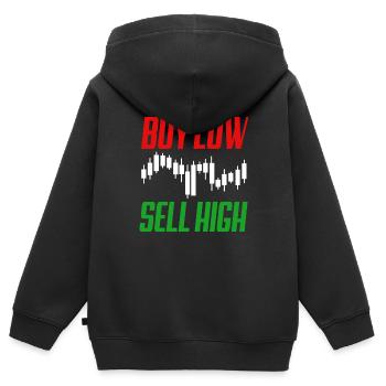 Börse Währung Wall Street Trader Forex - Kinder Premium Organic Zip Hoodie - Schwarz - Hinten - AI Model Kid Male (0cm)