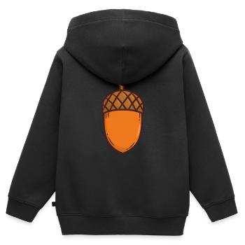 Eichel Eiche Baum - Kinder Premium Organic Zip Hoodie - Schwarz - Hinten - AI Model Kid Male (0cm)