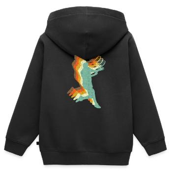 Tennis Retro Style - Kinder Premium Organic Zip Hoodie - Schwarz - Hinten - AI Model Kid Male (0cm)
