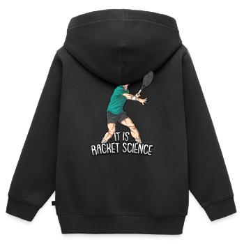 It Is Racket Science Lustiges Tennis für Tennis - Kinder Premium Organic Zip Hoodie - Schwarz - Hinten - AI Model Kid Male (0cm)