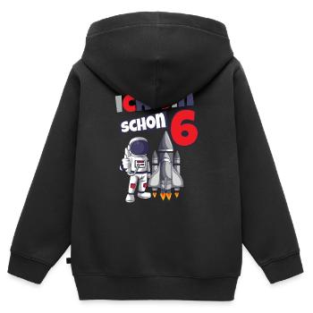6. Geburtstag Astronaut 6 Jahre Weltraum - Kinder Premium Organic Zip Hoodie - Schwarz - Hinten - AI Model Kid Male (0cm)