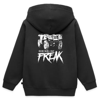 Quad - Sweat Premium à capuche zippé enfant bio - noir - Dos - AI Model Kid Male (0cm)