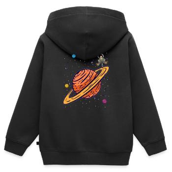 Astronomie - Kinder Premium Organic Zip Hoodie - Schwarz - Hinten - AI Model Kid Male (0cm)