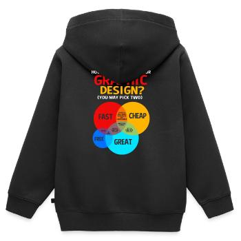 Designerin Grafiker Grafik Designer Künstler - Kinder Premium Organic Zip Hoodie - Schwarz - Hinten - AI Model Kid Male (0cm)