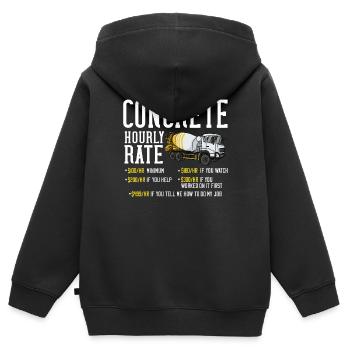 Fahrmischer Betonmischer Beton Baustelle - Kinder Premium Organic Zip Hoodie - Schwarz - Hinten - AI Model Kid Male (0cm)