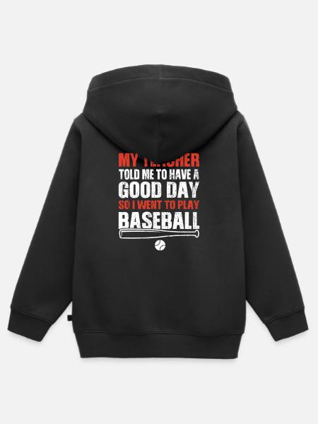 Baseball - Kinder Premium Organic Zip Hoodie - Schwarz