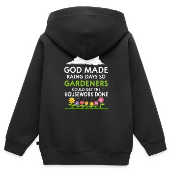 Gärtner - Kinder Premium Organic Zip Hoodie - Schwarz - Hinten - AI Model Kid Male (0cm)