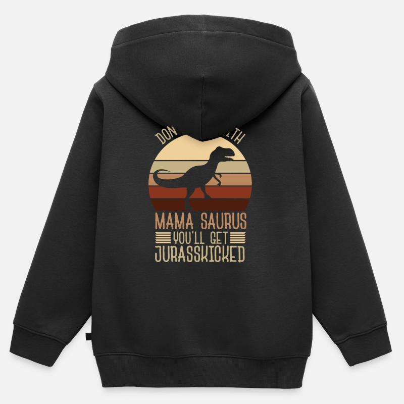 Mama Saurus - Kinder Premium Organic Zip Hoodie - Schwarz