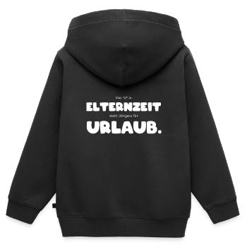 Elternzeit frischgebacken Papa Kollege Geschenk - Kinder Premium Organic Zip Hoodie - Schwarz - Hinten - AI Model Kid Male (0cm)