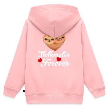 Slothmates For Life Cute Sloth Saint-Valentin - Sweat Premium à capuche zippé enfant bio - rose - Dos - AI Model Kid Female (0cm)