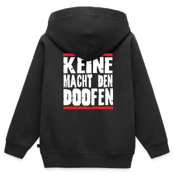 Keine Macht den doofen - Kinder Premium Organic Zip Hoodie - Schwarz - Hinten - AI Model Kid Male (0cm)