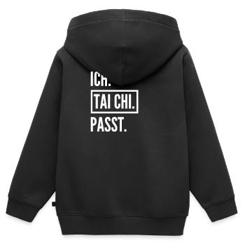 Tai Chi Geschenk - Kinder Premium Organic Zip Hoodie - Schwarz - Hinten - AI Model Kid Male (0cm)