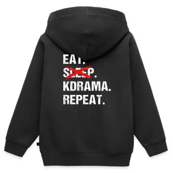 Kpop Kdrama - Sweat Premium à capuche zippé enfant bio - noir - Dos - AI Model Kid Male (0cm)
