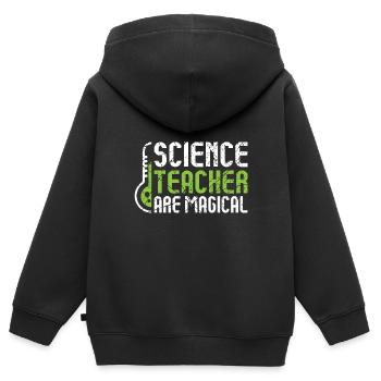 Science Professeur Science - Sweat Premium à capuche zippé enfant bio - noir - Dos - AI Model Kid Male (0cm)