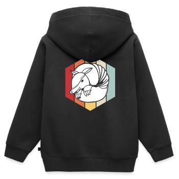 Tatoué - Sweat Premium à capuche zippé enfant bio - noir - Dos - AI Model Kid Male (0cm)