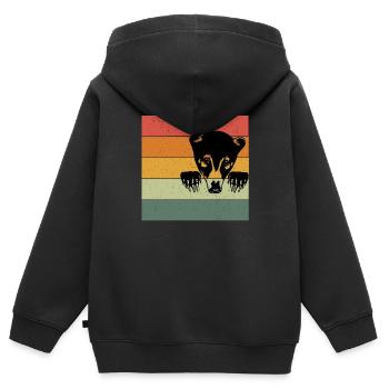 Ours du nez - Sweat Premium à capuche zippé enfant bio - noir - Dos - AI Model Kid Male (0cm)