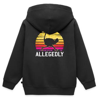 Strauß Vogel Tier Afrika Laufvogel Safari Geschenk - Kinder Premium Organic Zip Hoodie - Schwarz - Hinten - AI Model Kid Male (0cm)
