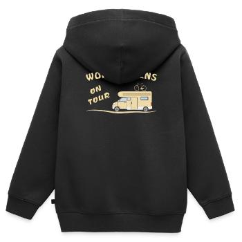 WOHNMOBIL WOMOSAPIENS ON TOUR - Kinder Premium Organic Zip Hoodie - Schwarz - Hinten - AI Model Kid Male (0cm)