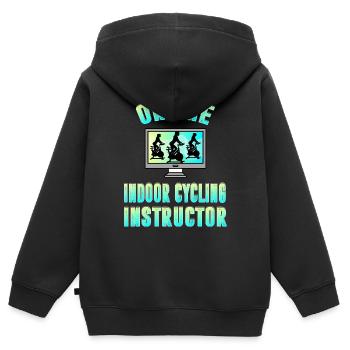 Online Indoor Cycling Instructor - Kinder Premium Organic Zip Hoodie - Schwarz - Hinten - AI Model Kid Male (0cm)