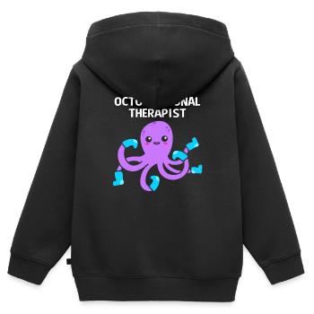 Occupational therapy - Kids Premium Organic Zip-up Hoodie - black - Back - AI Model Kid Male (0cm)