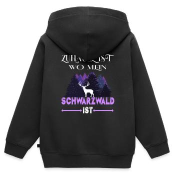 Schwarzwald - Zuhause ist wo mein Schwarzwald ist - Kinder Premium Organic Zip Hoodie - Schwarz - Hinten - AI Model Kid Male (0cm)