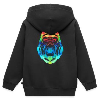 Gorilla - Sweat Premium à capuche zippé enfant bio - noir - Dos - AI Model Kid Male (0cm)