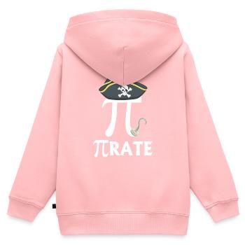 Pirate drôle de jour de Pi - Sweat Premium à capuche zippé enfant bio - rose - Dos - AI Model Kid Female (0cm)