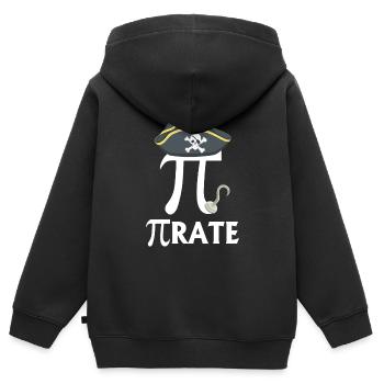 Lustige Pi Day Pirate - Kinder Premium Organic Zip Hoodie - Schwarz - Hinten - AI Model Kid Male (0cm)