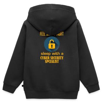 IT Security Programmer Computer Cyber Tech Ha - Kids Premium Organic Zip-up Hoodie - black - Back - AI Model Kid Male (0cm)