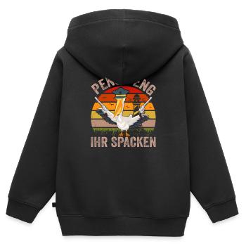 Moin Nordsee Ostfriesland - Kinder Premium Organic Zip Hoodie - Schwarz - Hinten - AI Model Kid Male (0cm)